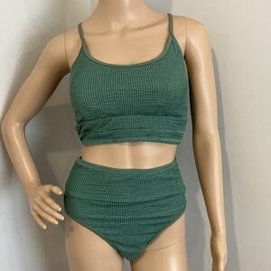 Like new Green Textured Bikini Set
